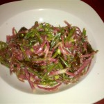Stringed snap peas & radish slaw