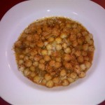 Spicy sauced garbanzo beans
